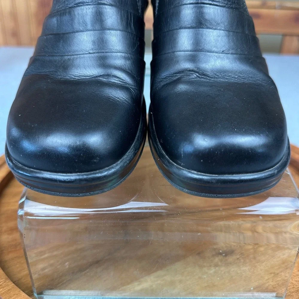 Dansko Aimee Black Leather Wedge‎ Loafers Shoes Womens Size 36 EU 5.5-6 US